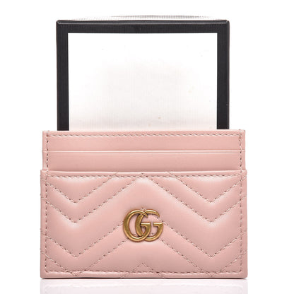 Gucci Calfskin Matelasse GG Marmont Card Holder Perfect Pink 7 of 7