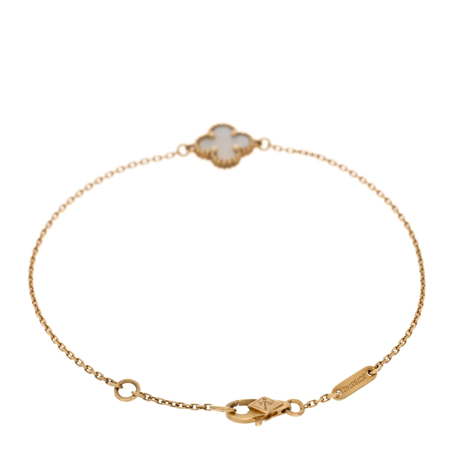 Van Cleef & Arpels 18K Yellow Gold Mother of Pearl Sweet Alhambra Bracelet 3 of 5