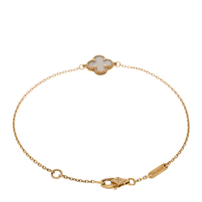 Van Cleef & Arpels 18K Yellow Gold Mother of Pearl Sweet Alhambra Bracelet 3 of 5
