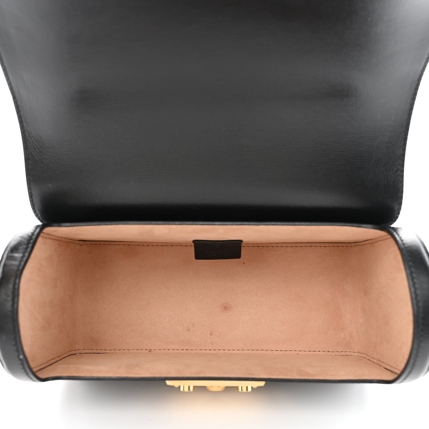 Gucci Calfskin Small Padlock Bamboo Shoulder Bag Black 5 of 10