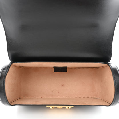 Gucci Calfskin Small Padlock Bamboo Shoulder Bag Black 5 of 10