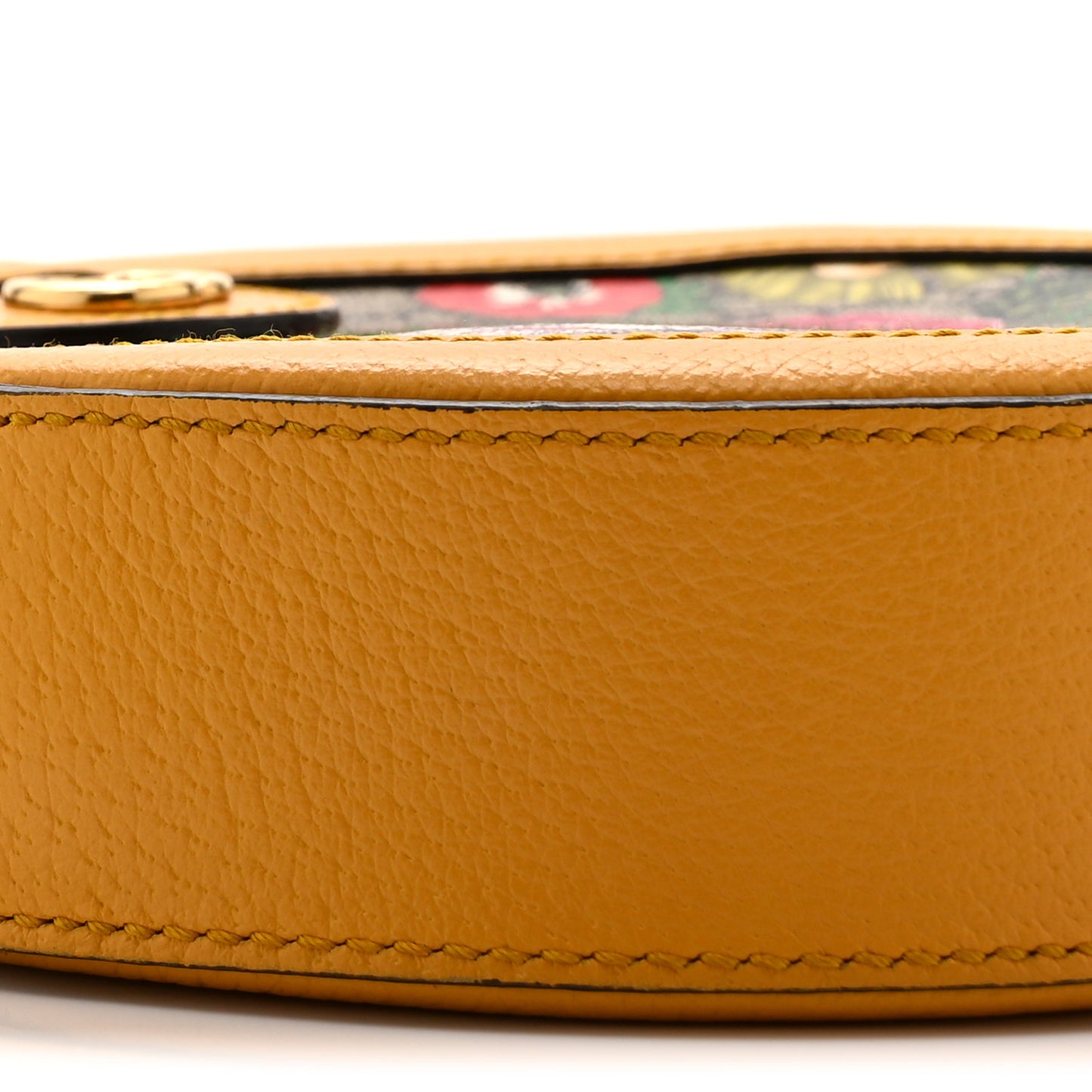 GG Supreme Monogram Flora Web Mini Ophidia Round Shoulder Bag Beige Multicolor Crop