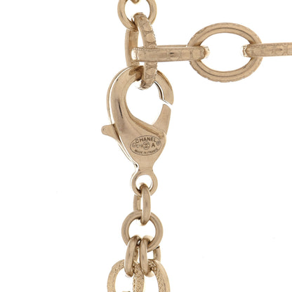 Chanel Pearl Crystal Nefertiti CC Long Necklace Gold Grey 5 of 5