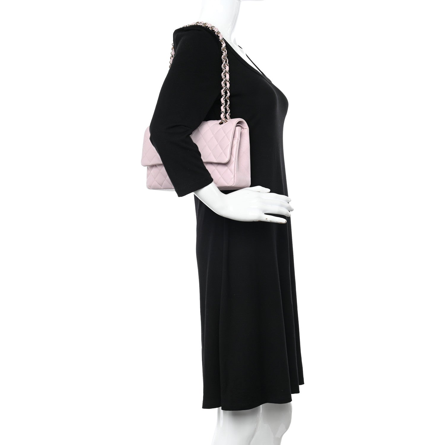 Chanel Caviar Quilted Medium Double Flap Light Pink 2 of 11