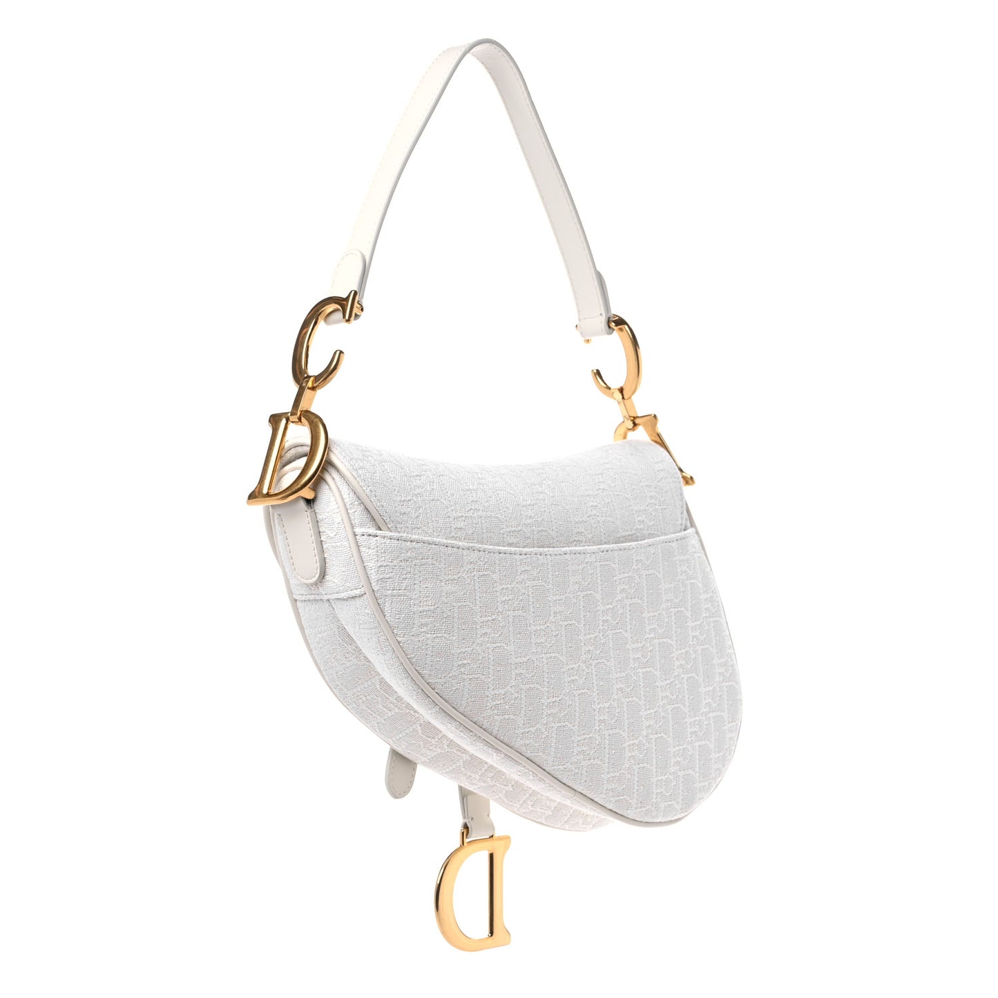 Oblique Saddle Bag White