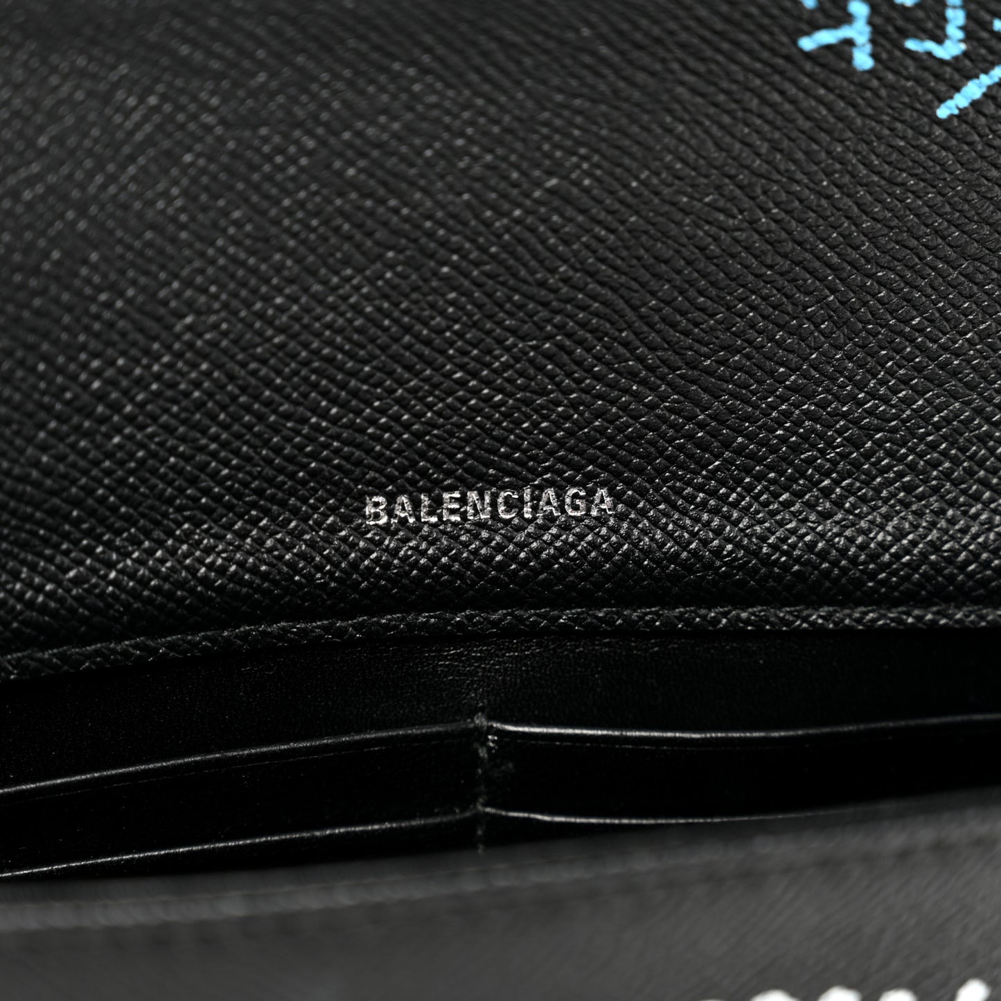 Grained Calfskin Graffiti S BB Round Crossbody Bag Black Multicolor