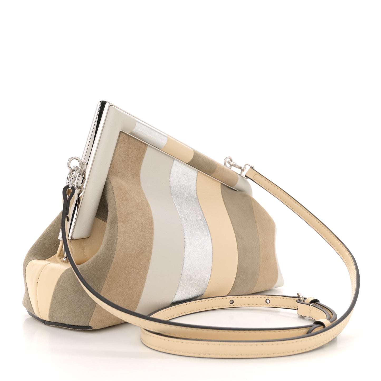 Nappa Suede Striped Inlay Small Fendi First Multicolor