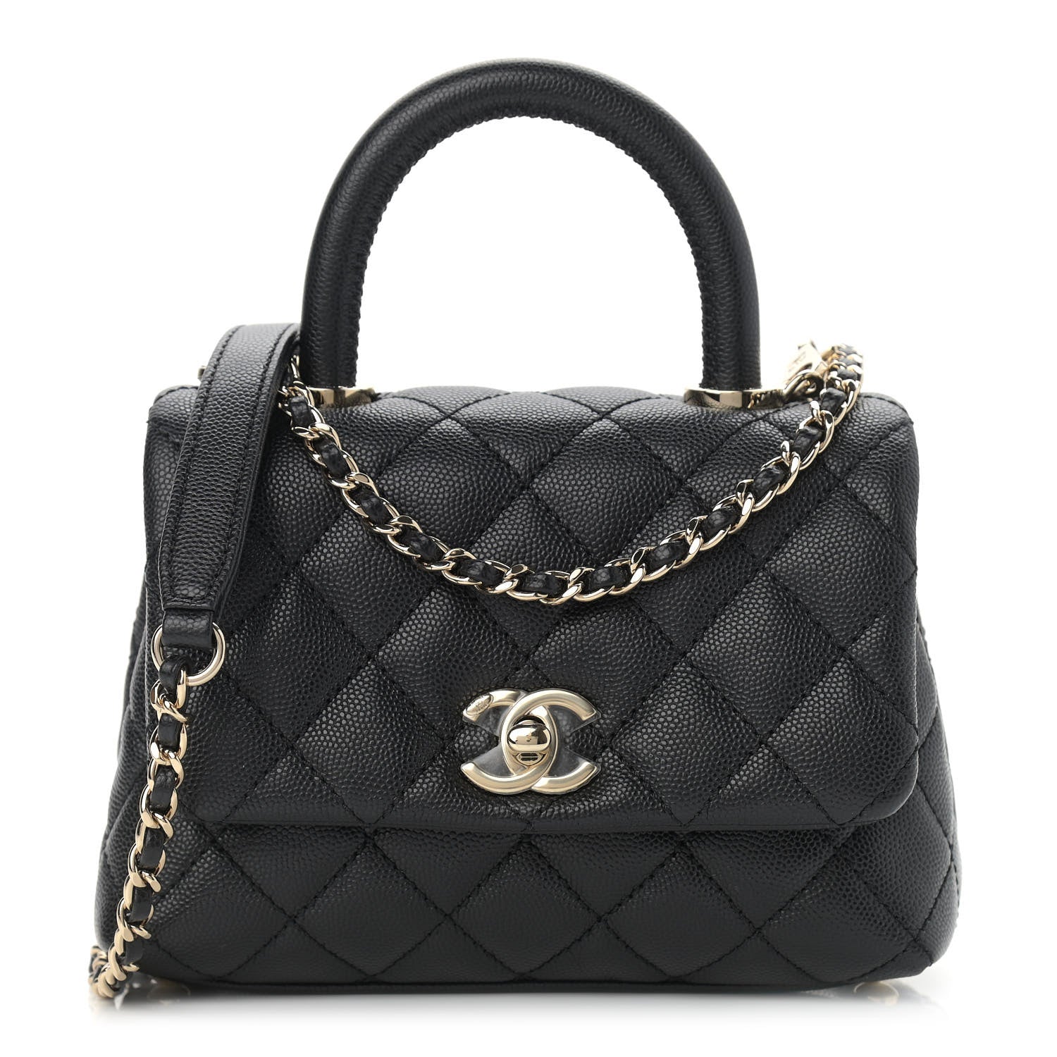 Chanel Caviar Quilted Extra Mini Coco Handle Flap Black 1 of 9