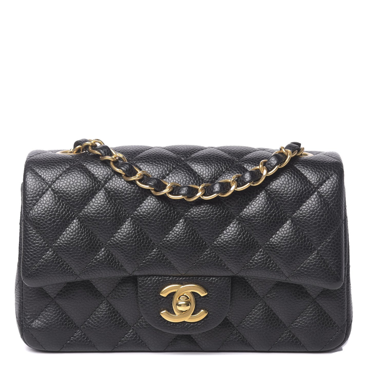 Caviar Quilted Mini Rectangular Flap Black