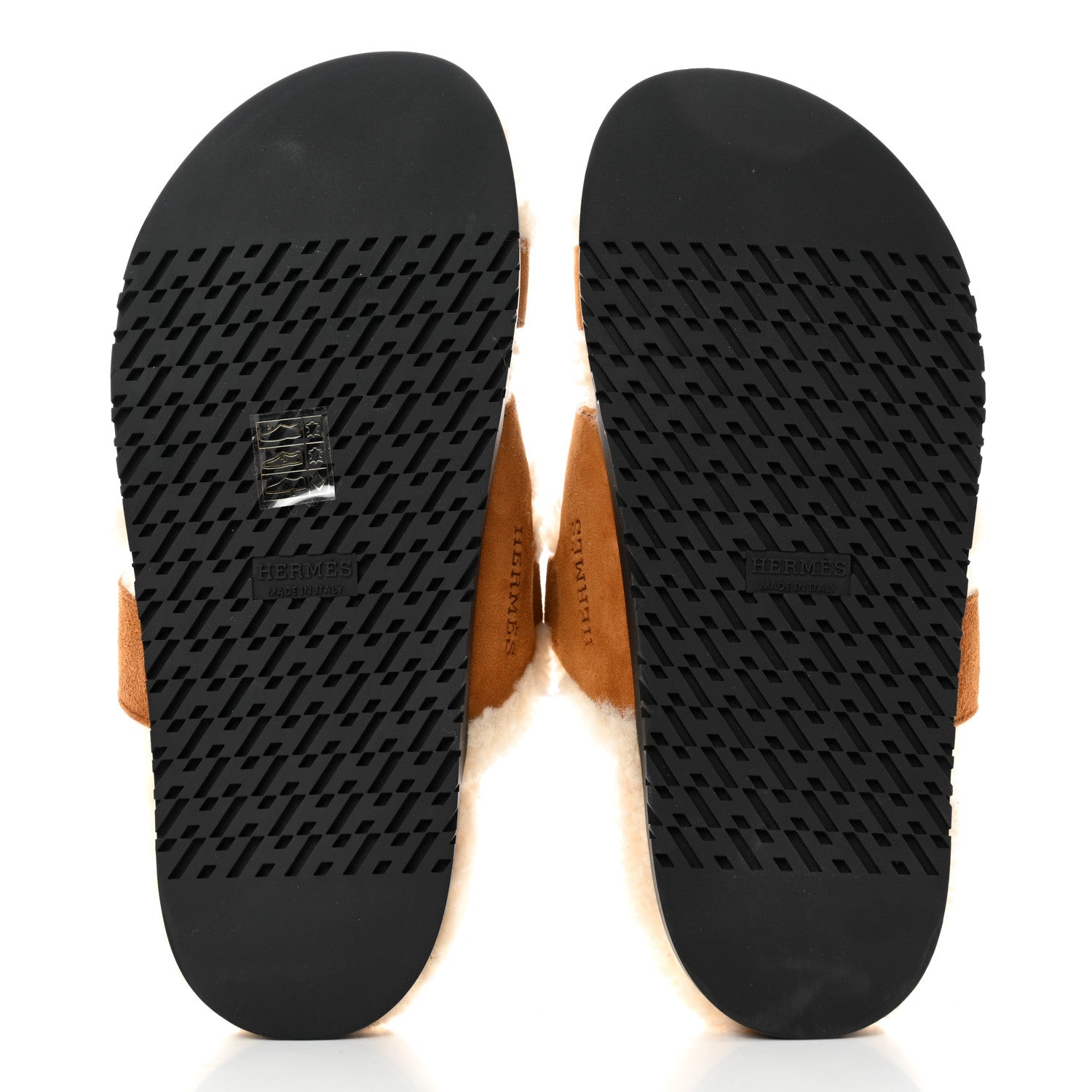 Hermes Suede Goatskin Woolskin Womens Chypre Sandals 37 Naturel Ecru 5 of 9
