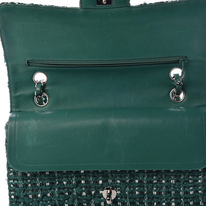 Chanel Tweed Quilted Medium Double Flap Green 10 of 12