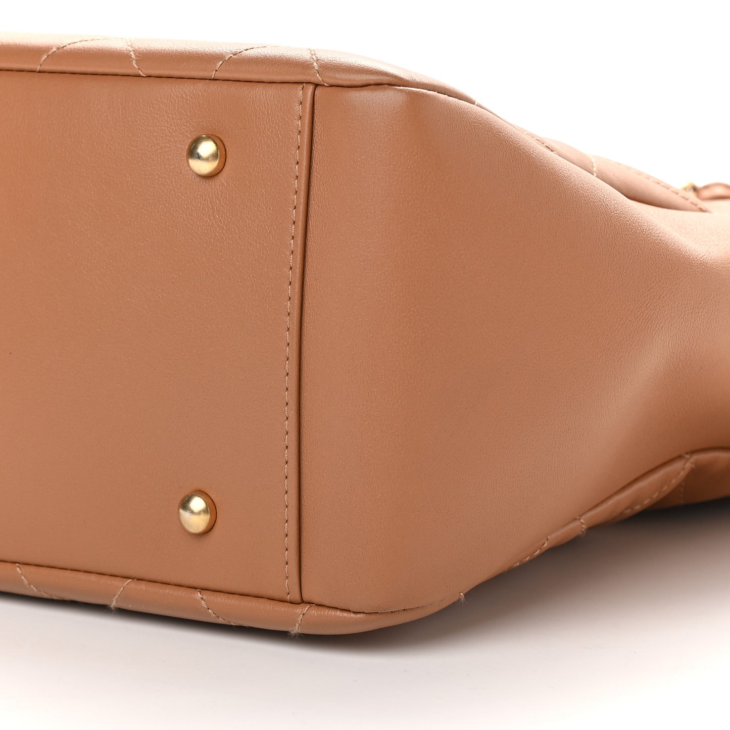Calfskin Stitched Large Shopping Bag Brown