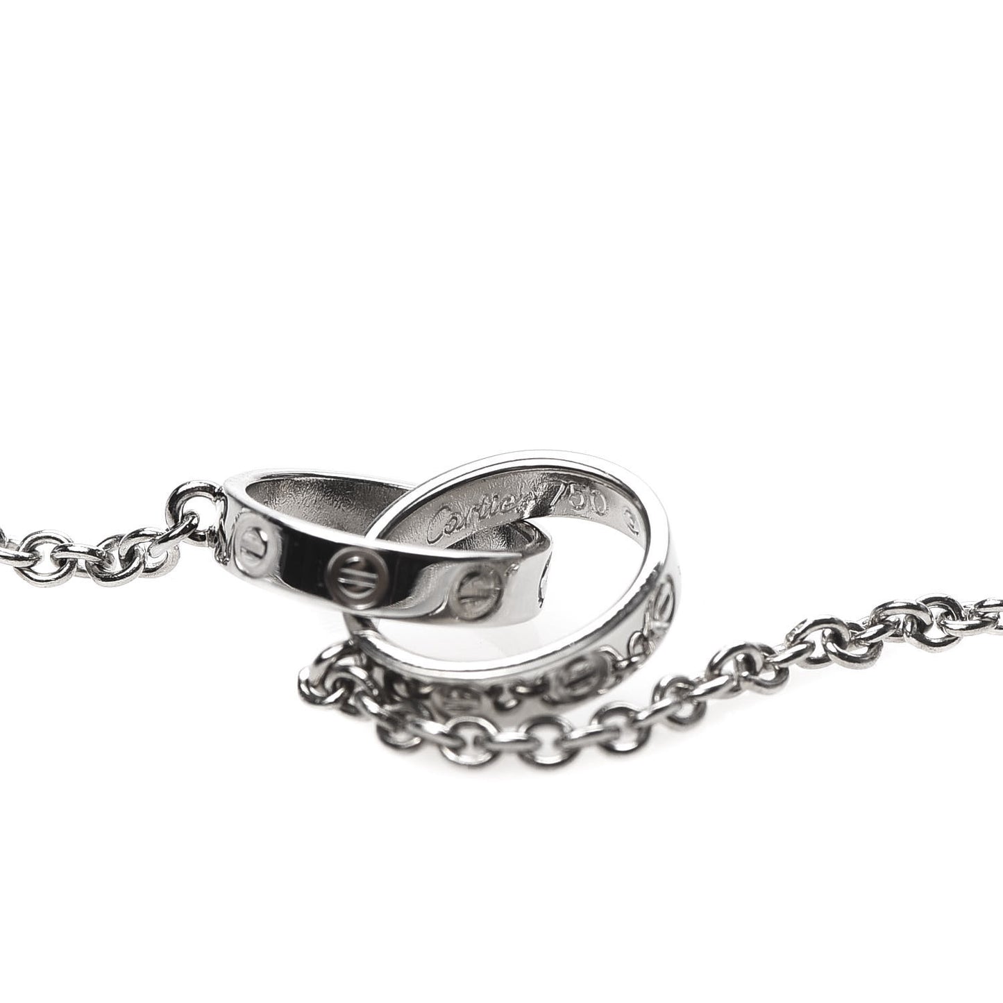 18K White Gold Interlocking LOVE Necklace
