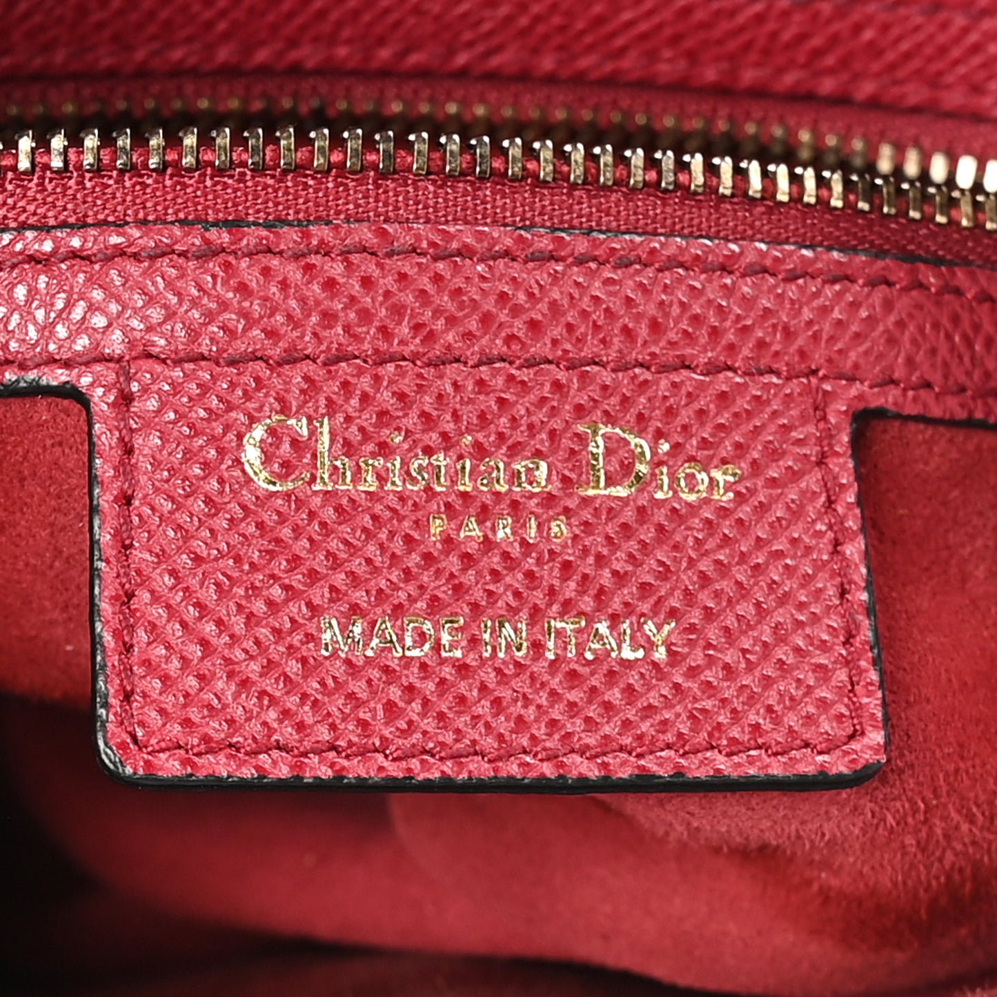 Grained Calfskin Saddle Bag Red