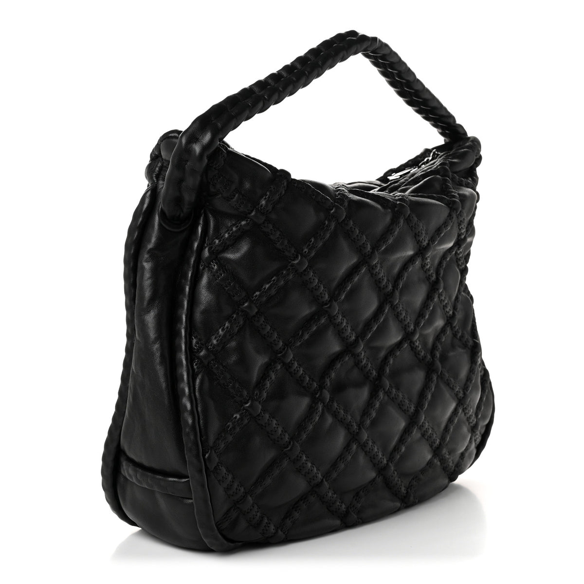 Chanel Lambskin Quilted Hidden Chain Hobo Black 3 of 10
