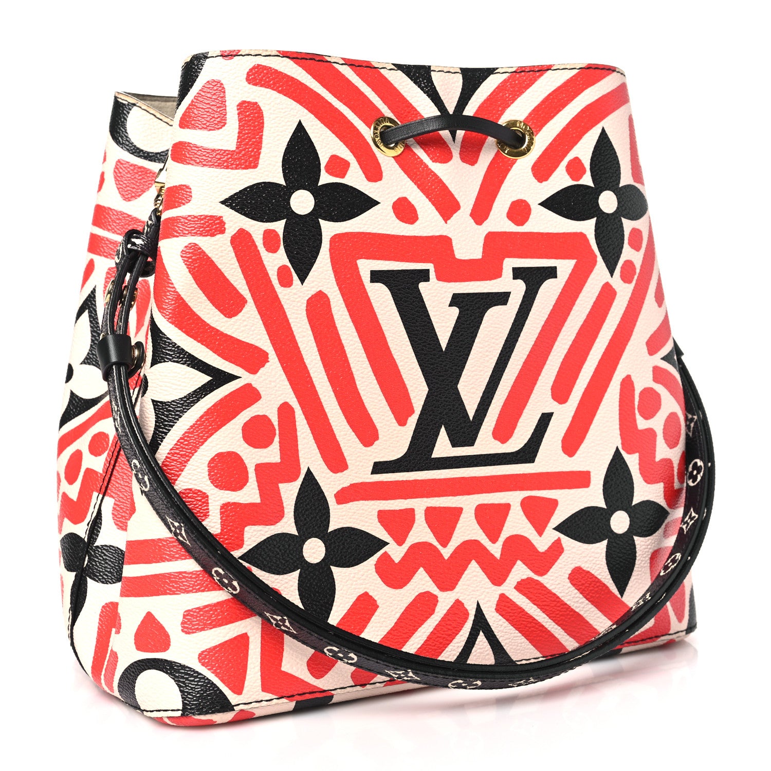 Louis Vuitton Monogram Giant Crafty NeoNoe MM Creme Rouge Black 3 of 9