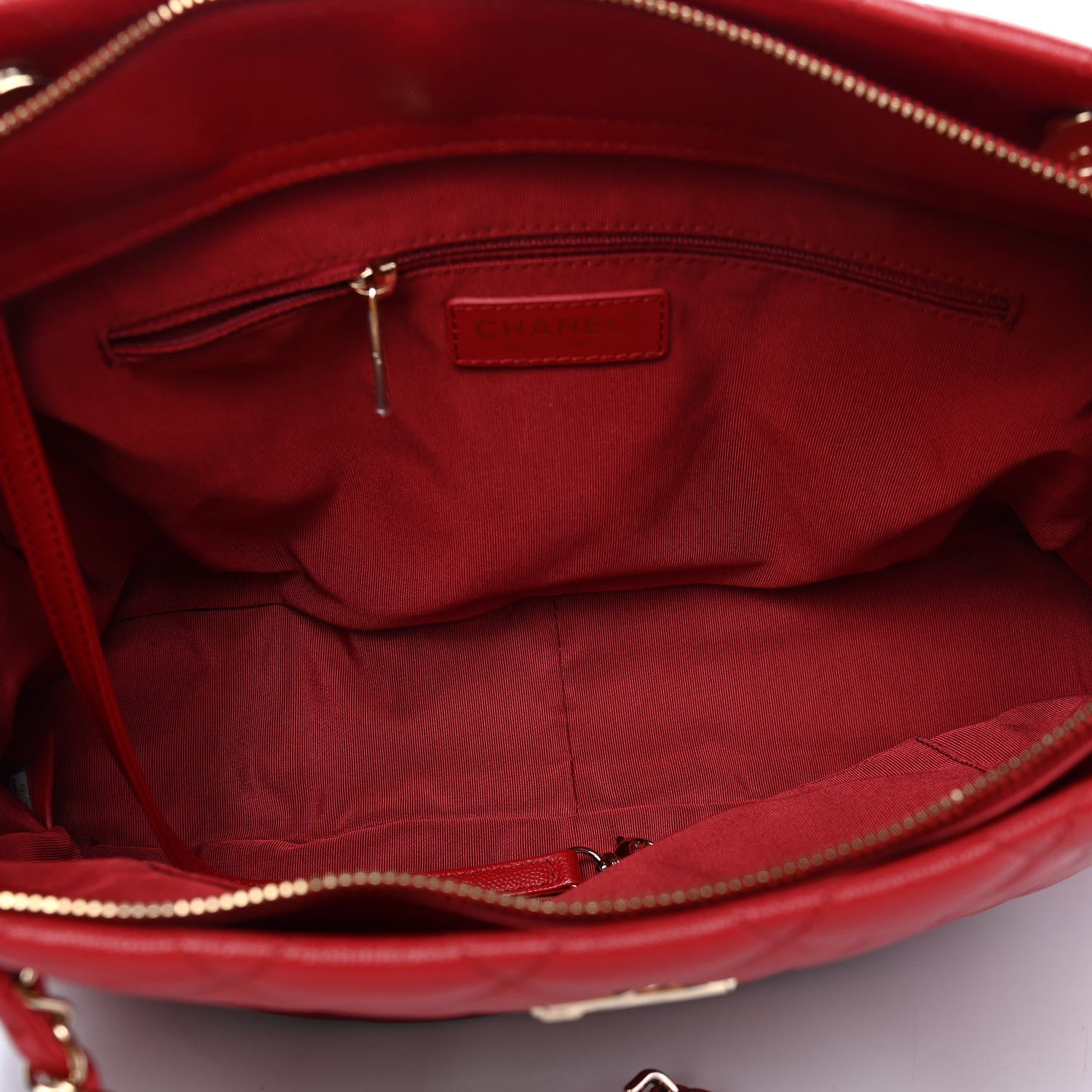 Chanel Caviar Quilted Rolled Up Tote Red 4 of 8