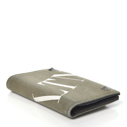 Valentino Garavani Canvas Rockstud VLTN Bi-Fold Wallet Olive 4 of 6