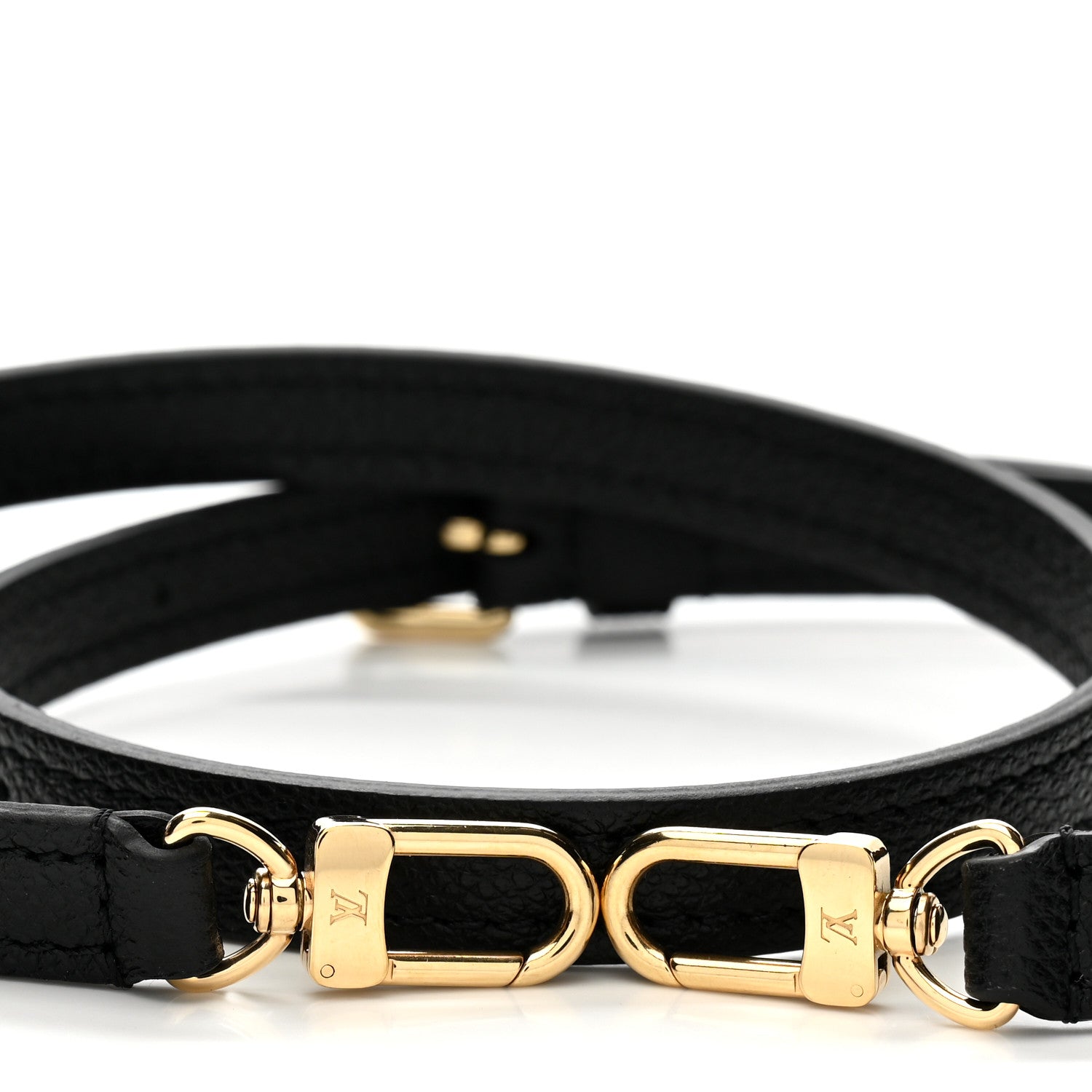 Louis Vuitton Calfskin 16mm Adjustable Shoulder Strap Black 3 of 4