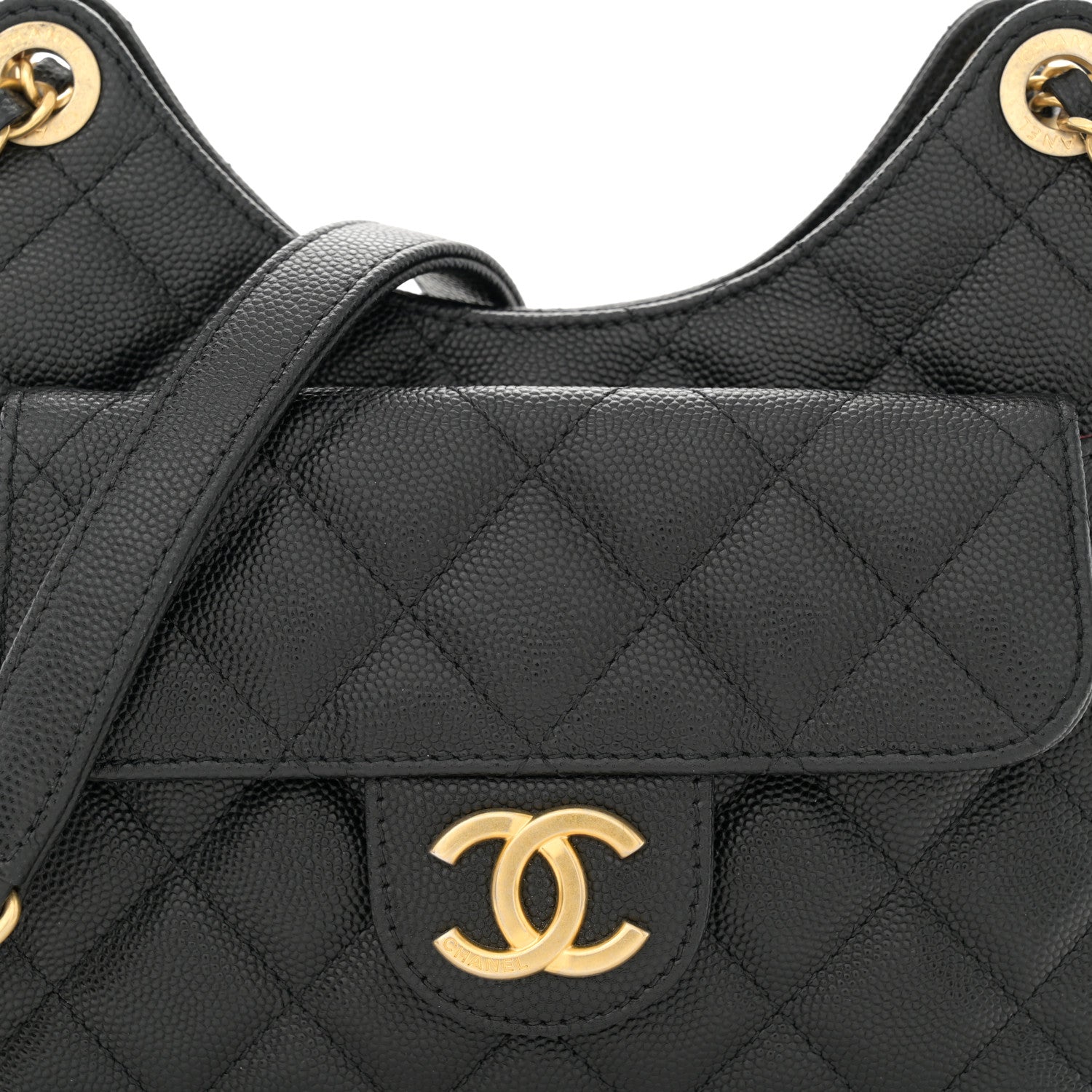Chanel Caviar Quilted Small Wavy CC Hobo Black 8 of 10