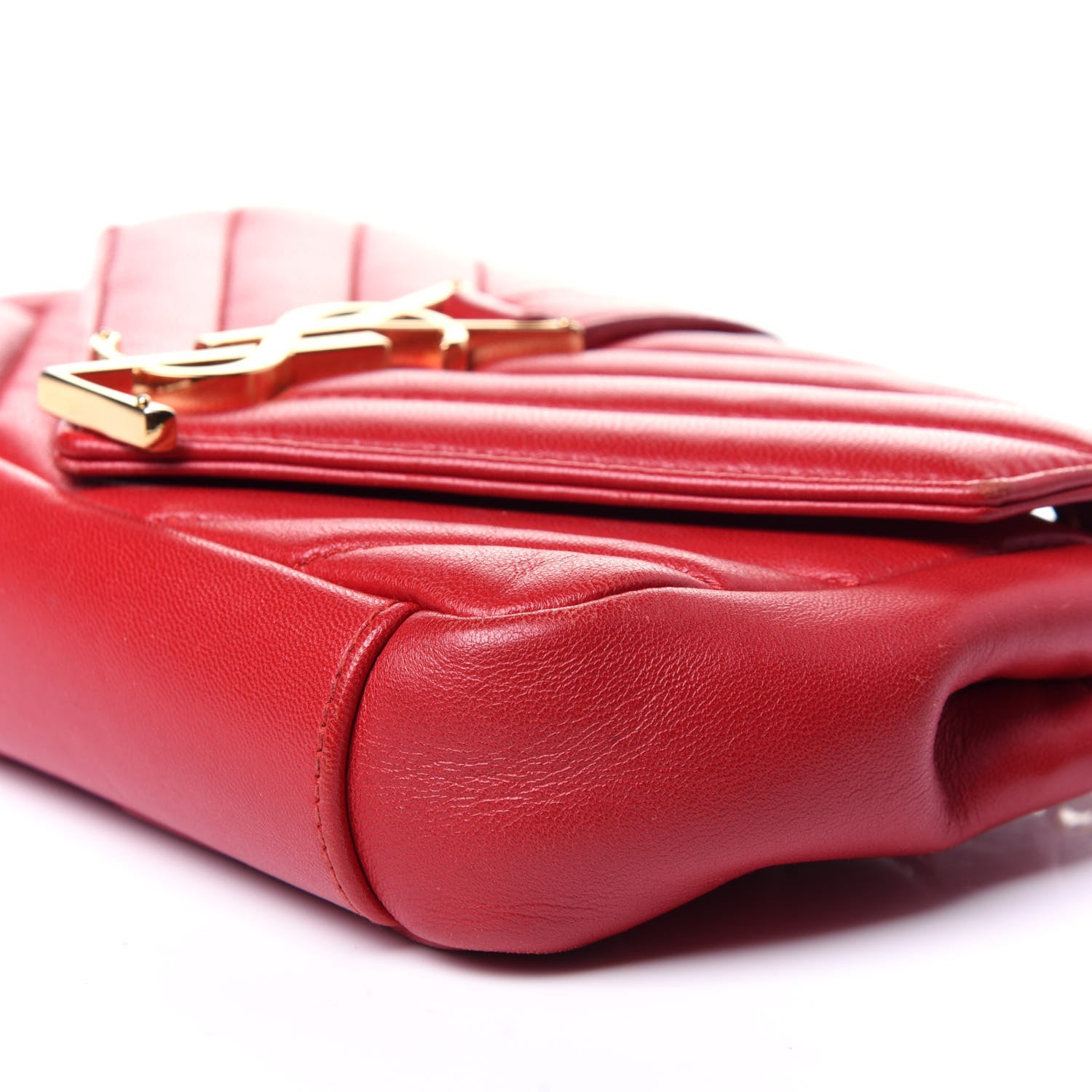Saint Laurent Nappa Matelasse Chevron Classic Monogram Baby Chain Bag New Red 7 of 14