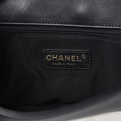 Chanel Lambskin Quilted Graphic Medium Flap White Black 6 of 14