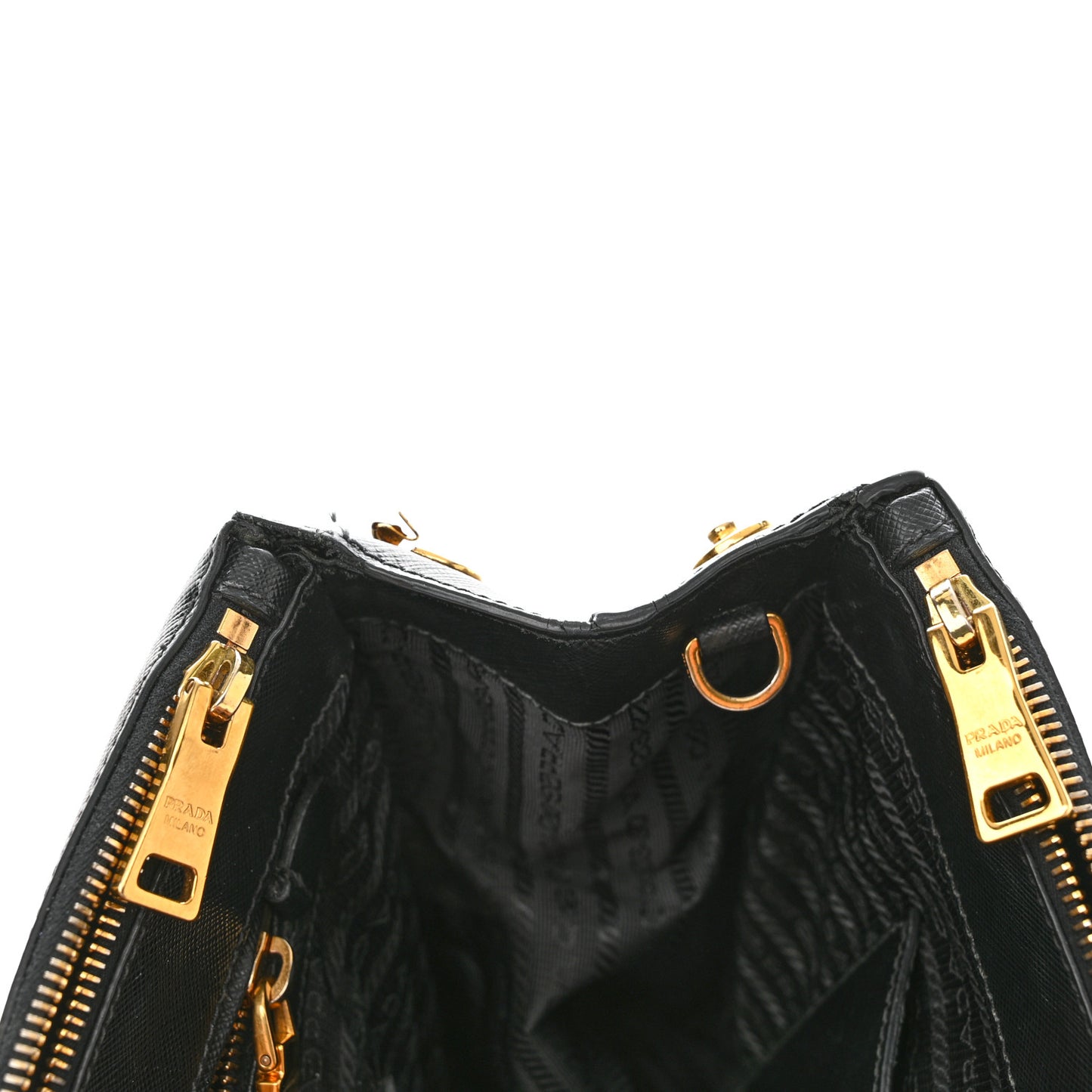 Saffiano Large Galleria Double Zip Tote Black