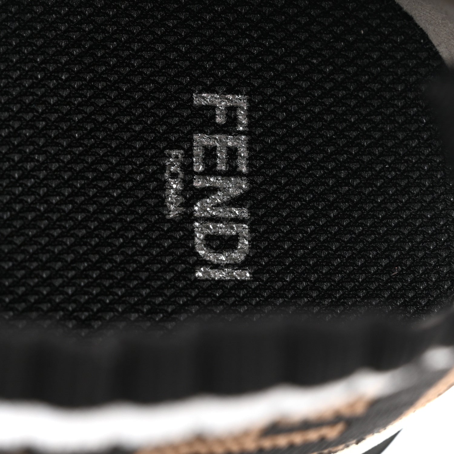 Fendi Stretch Yarn FF Stiff Band Rockoko Sneakers 39 Black White Tobacco 8 of 9
