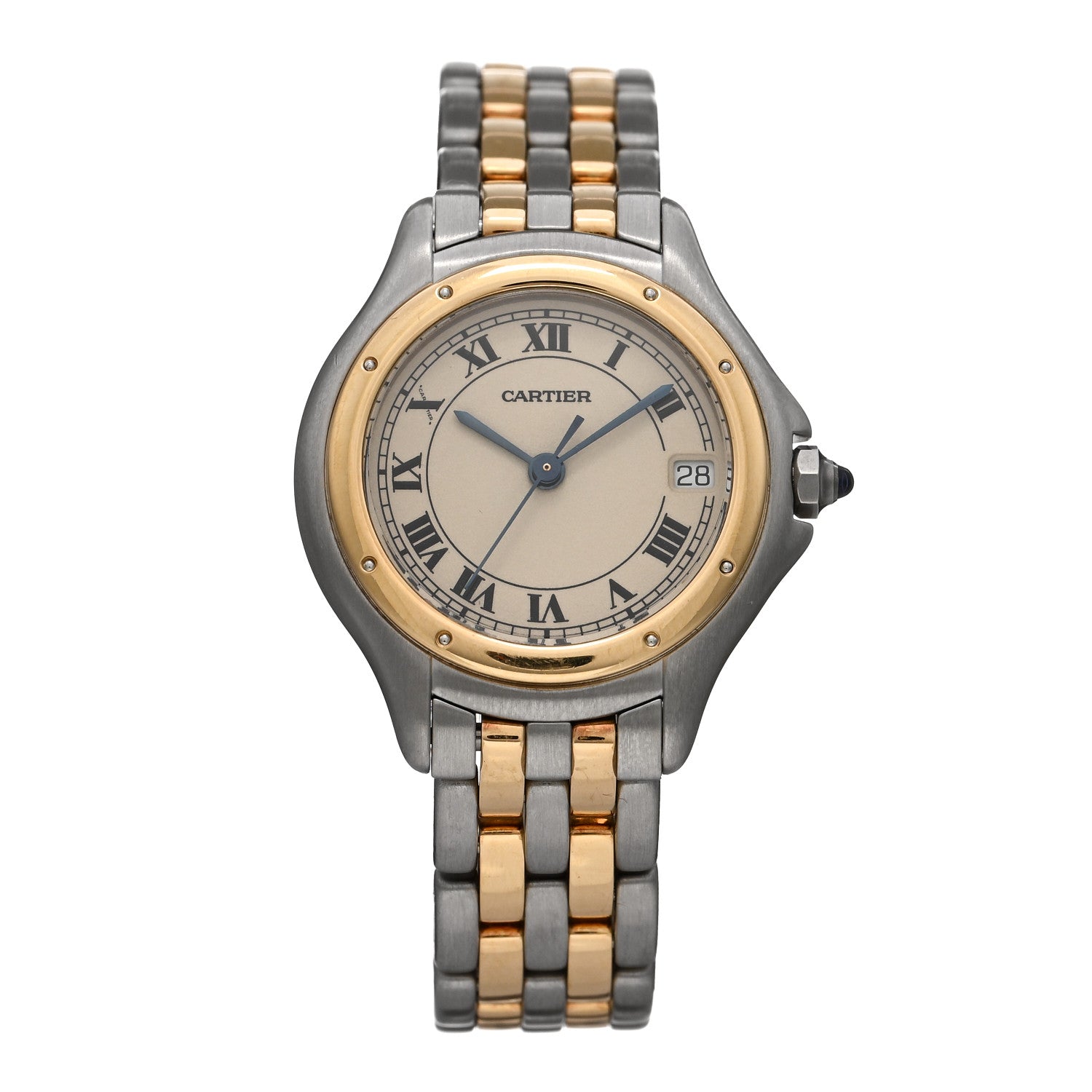 Cartier Stainless Steel 18K Yellow Gold 26mm Cougar Quartz Watch 1 of 4