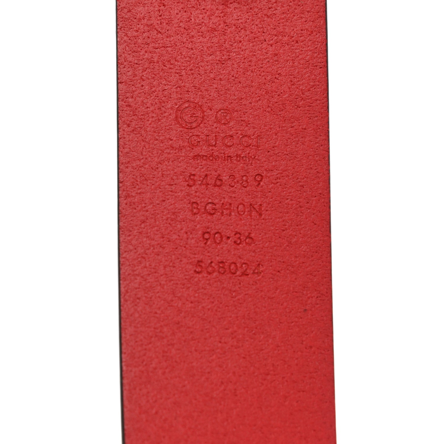 Gucci Selleria Calfskin Mens Interlocking G 37mm Belt 90 36 Rosso 5 of 6