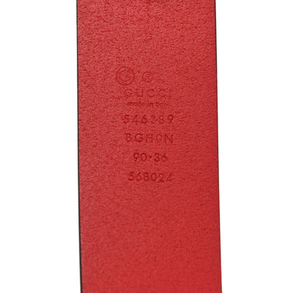 Gucci Selleria Calfskin Mens Interlocking G 37mm Belt 90 36 Rosso 5 of 6