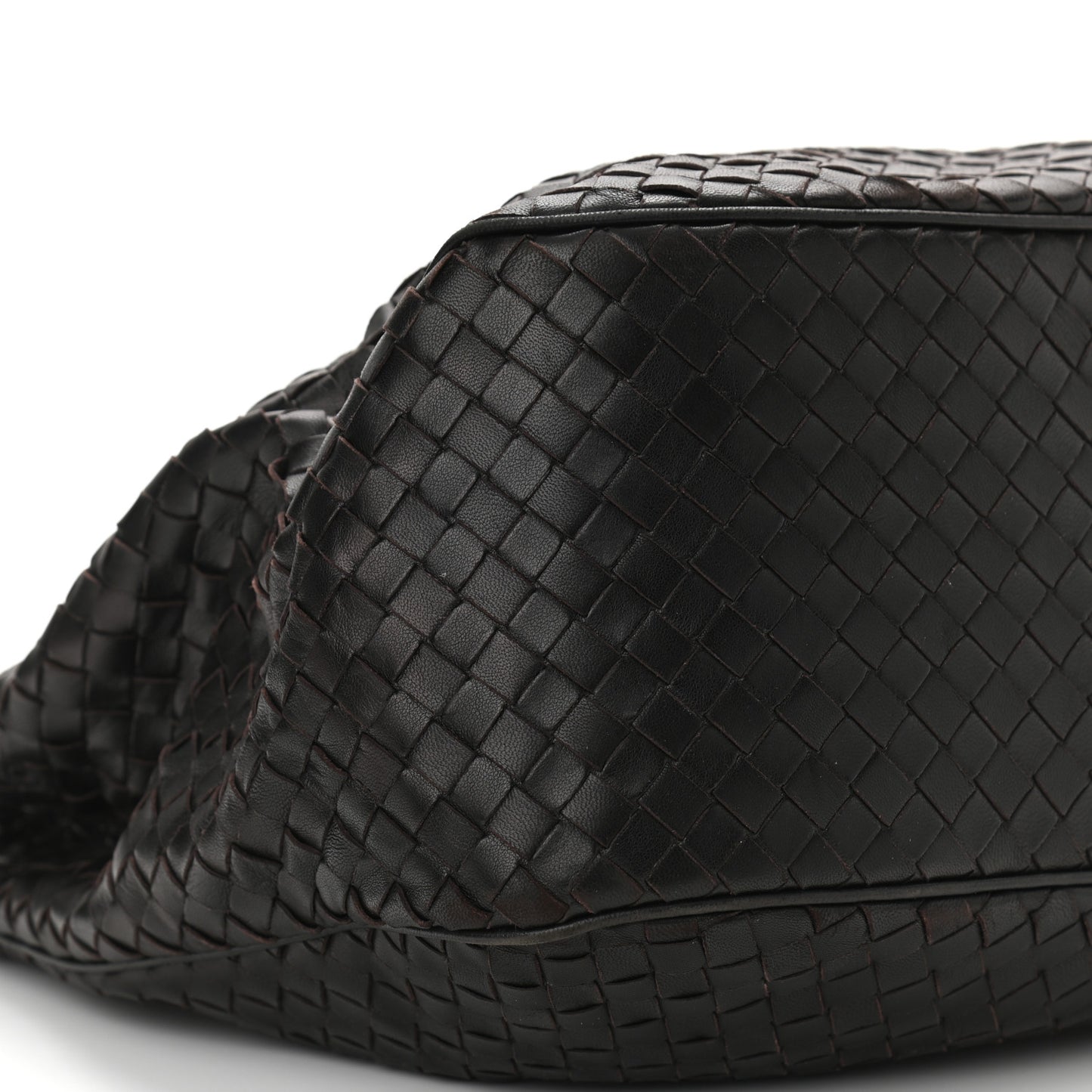 Nappa Intrecciato Embroidered Lace Shoulder Bag Black