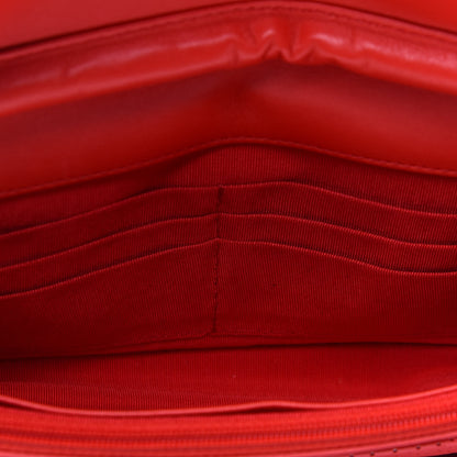 Chanel Perforated Lambskin Quilted Wallet On Chain WOC Red 10 of 23