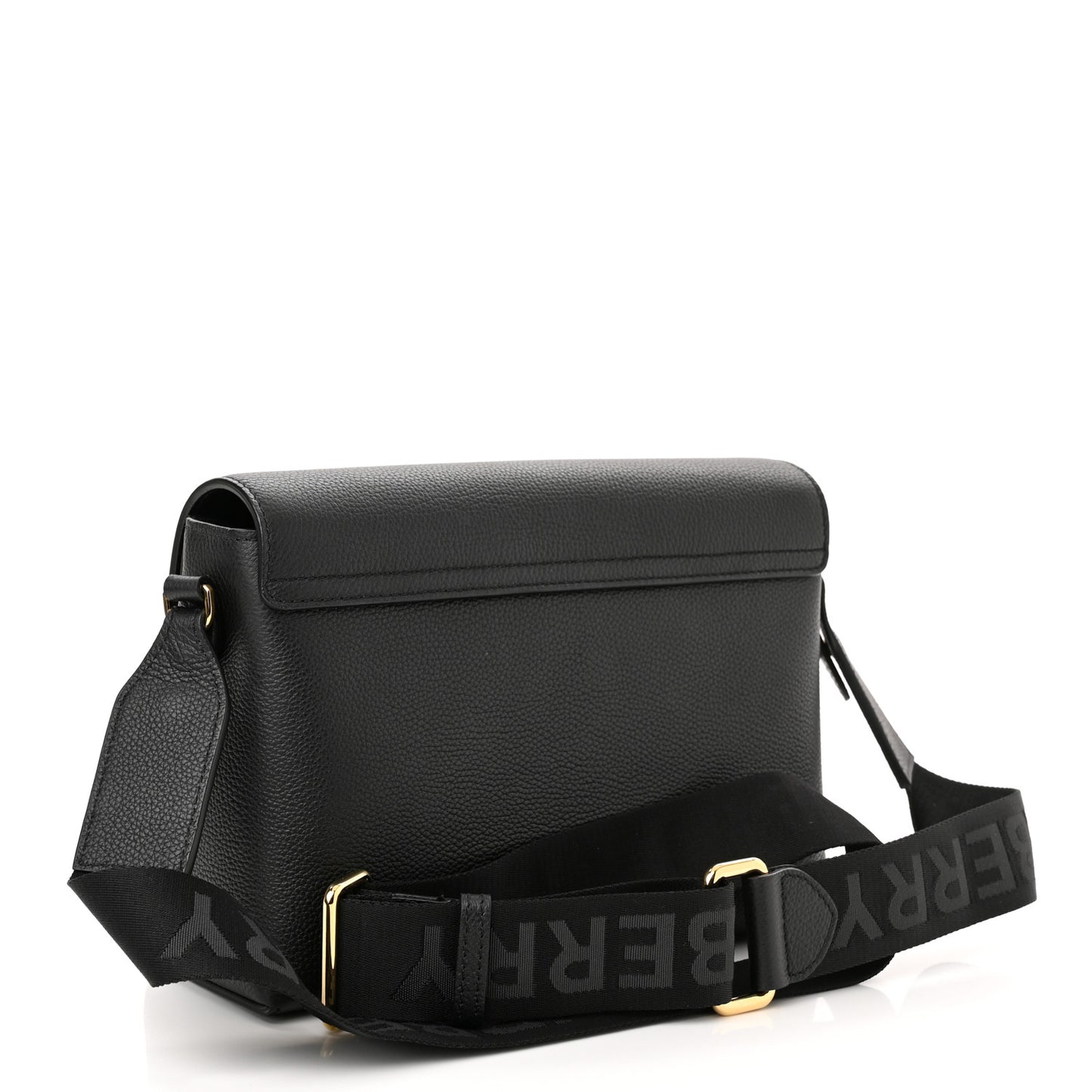 Grainy Calfskin Vintage Check Note Crossbody Bag Black