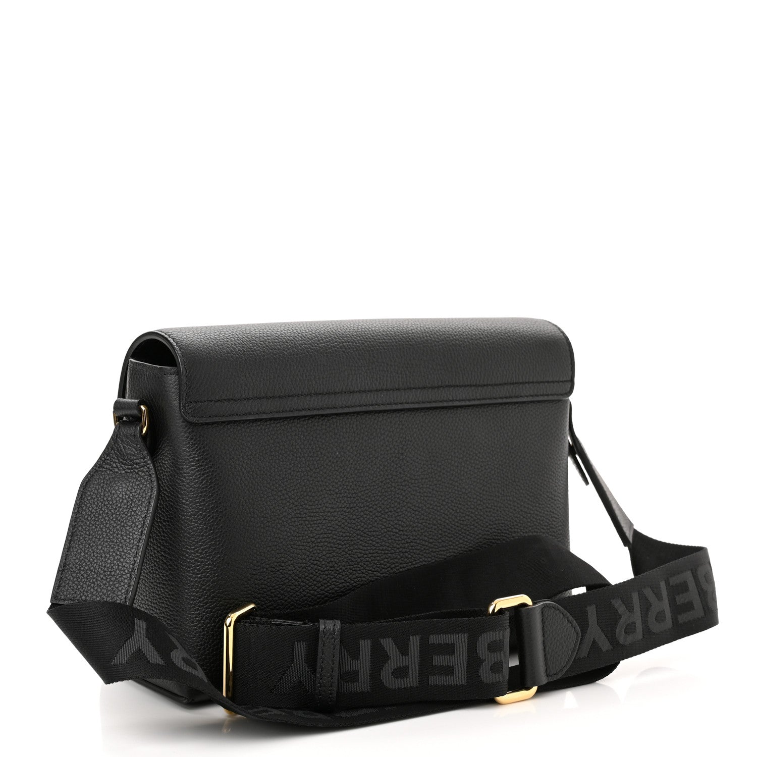 Burberry Grainy Calfskin Vintage Check Note Crossbody Bag Black 3 of 10