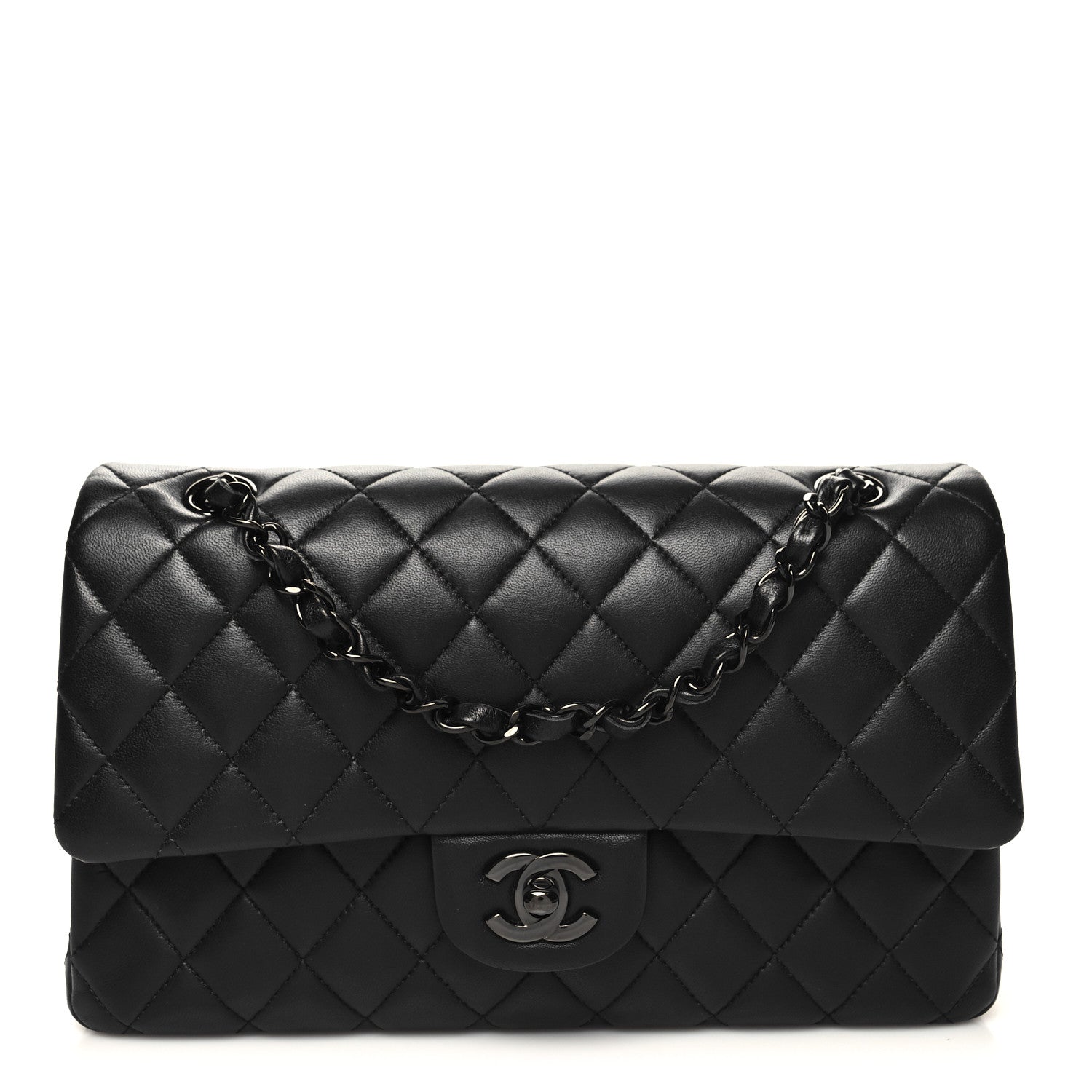 Chanel Lambskin Quilted Medium Double Flap So Black 1 of 11