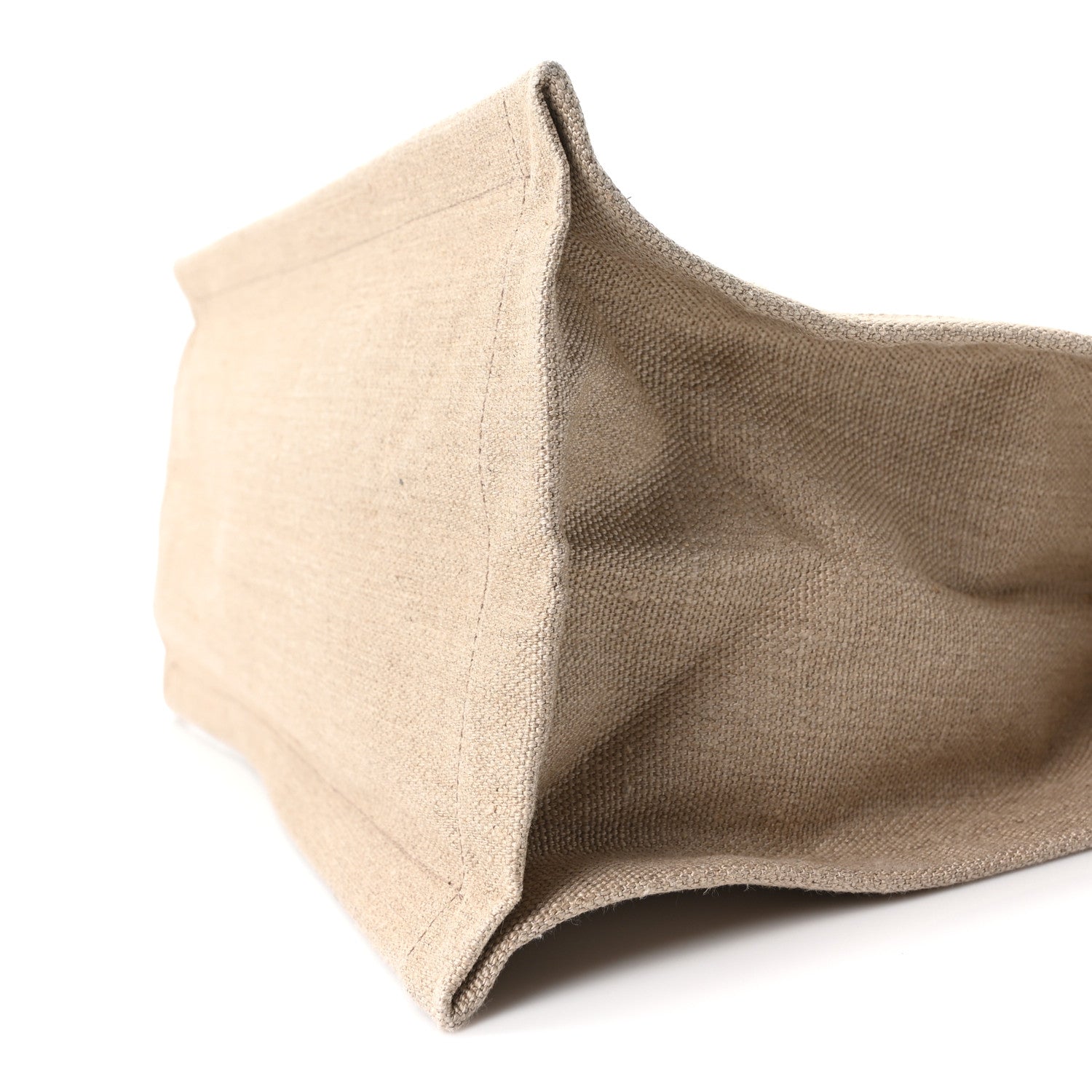 Saint Laurent Linen Calfskin Small Rive Gauche Tote Greggio Natural 10 of 10