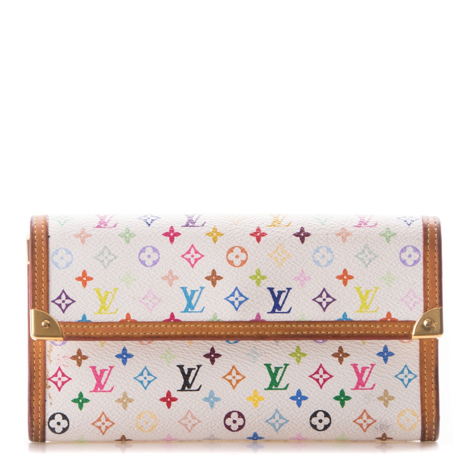 Louis Vuitton Monogram Multicolor Porte Tresor International Wallet White 1 of 8