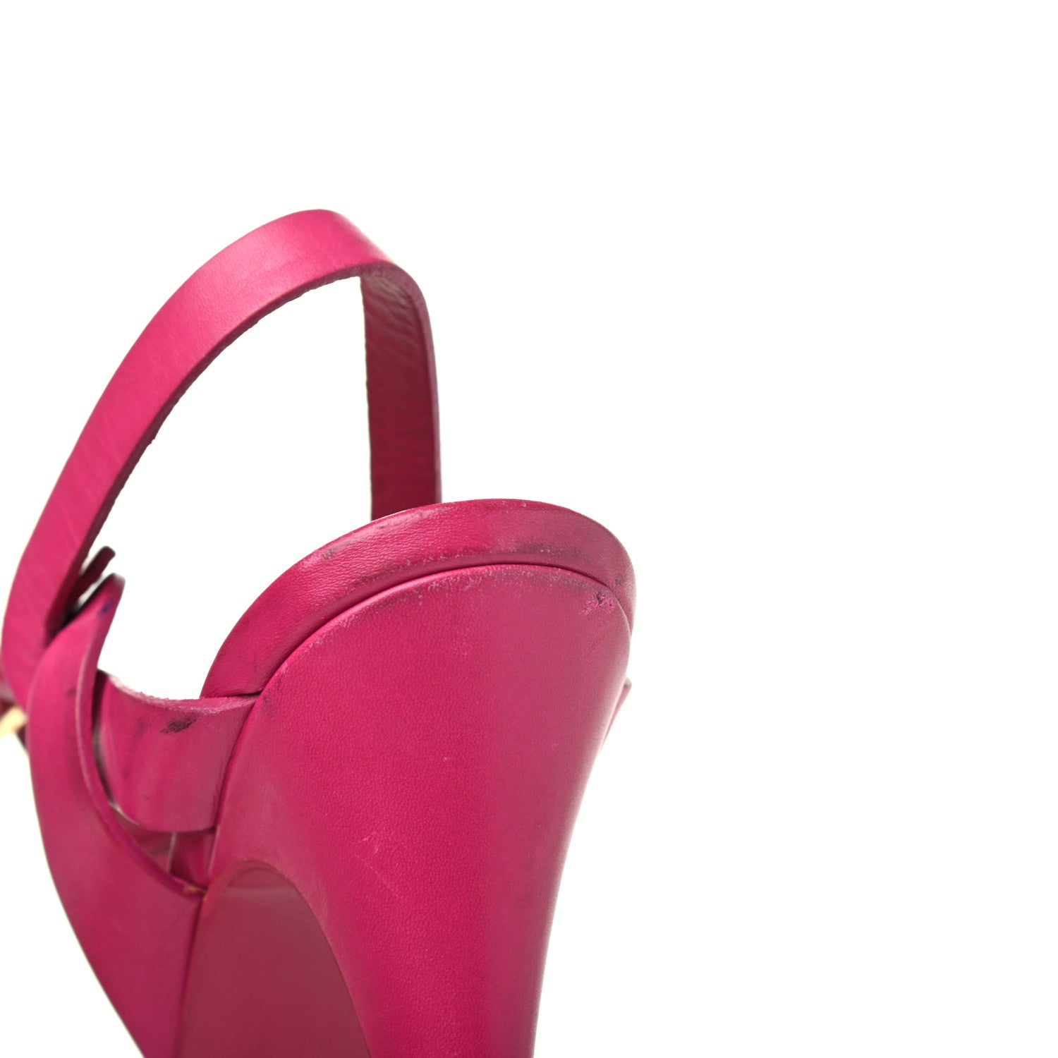 Saint Laurent Calfskin Tribute 105 Platform Sandals 39.5 Fuchsia 27 of 28