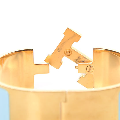 Hermes Enamel Clic Clac H Wide Bracelet PM Aigue Marine 4 of 5