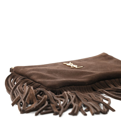 Saint Laurent Suede Calfskin Small Fringe Crossbody Bag Brown 8 of 10