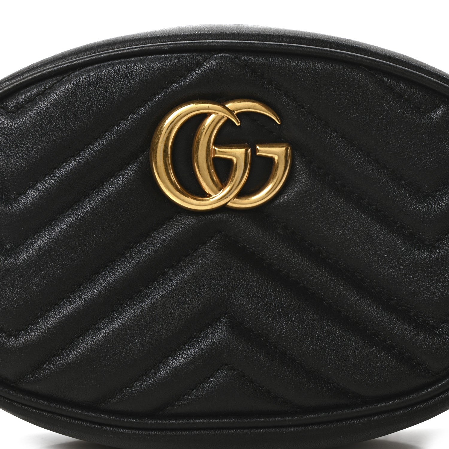 Gucci Calfskin Matelasse GG Marmont Belt Bag 85 34 Black 8 of 10