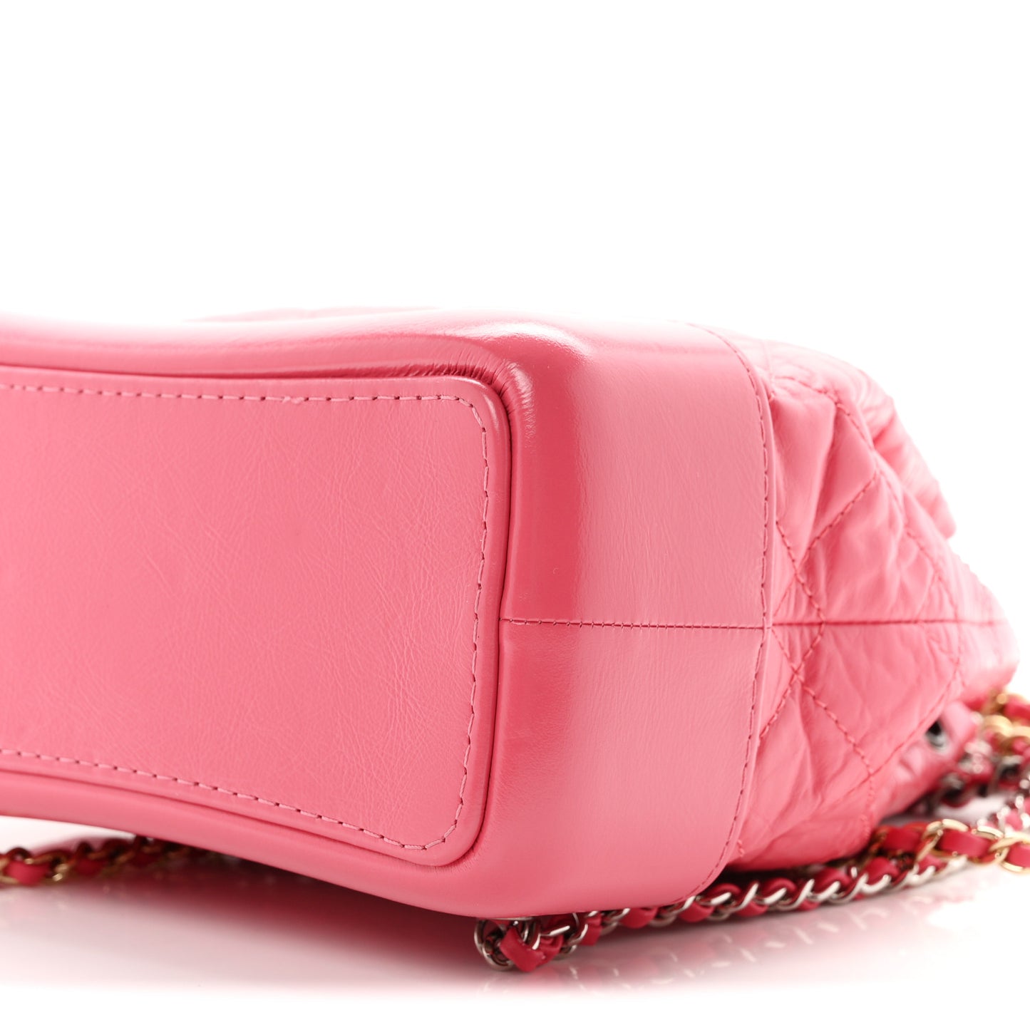 Aged Calfskin Quilted Small Gabrielle Backpack Dark Pink