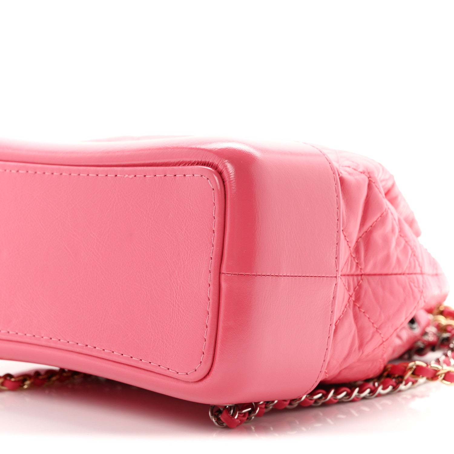 Chanel Aged Calfskin Quilted Small Gabrielle Backpack Dark Pink 9 of 9
