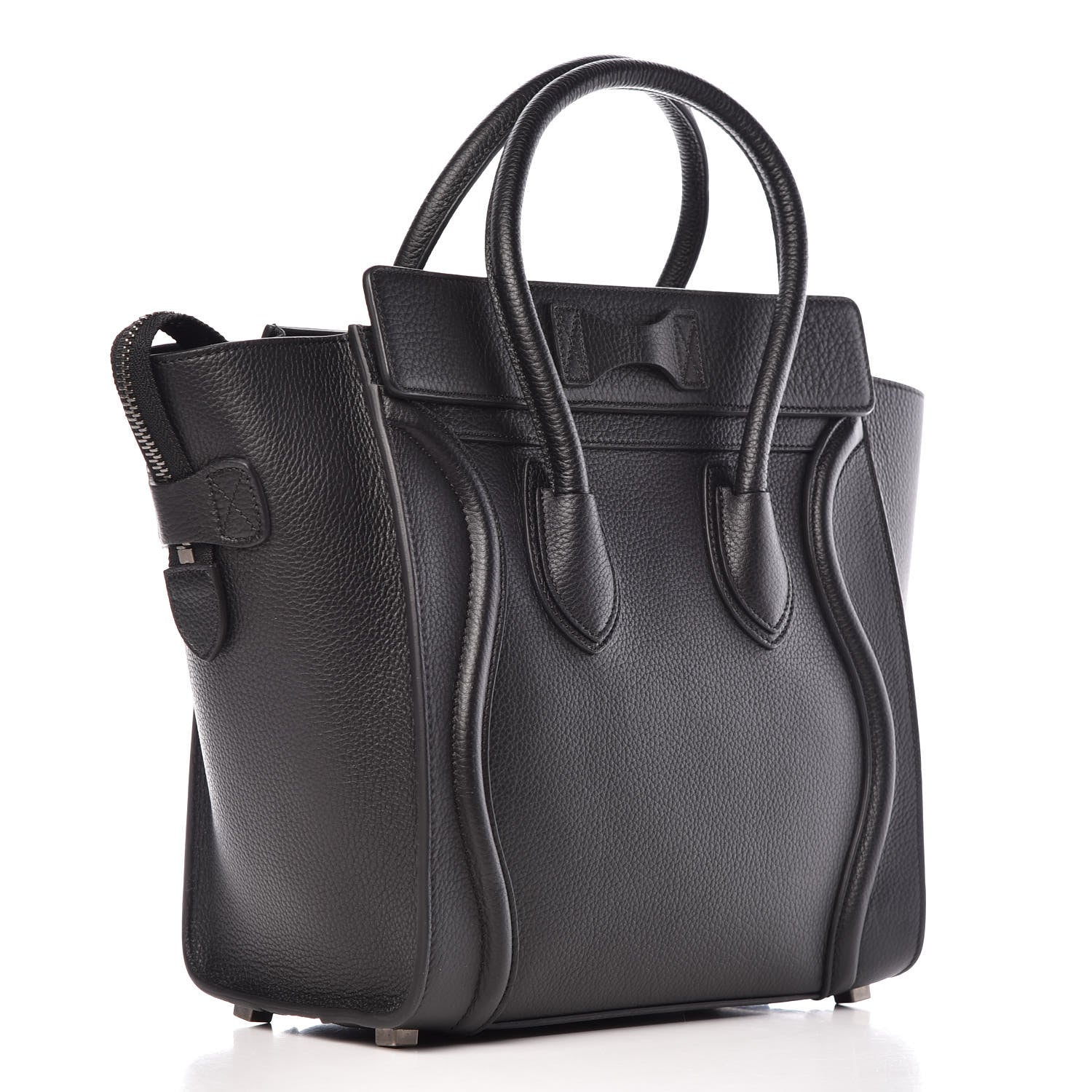 Celine Drummed Calfskin Micro Luggage Black 3 of 9