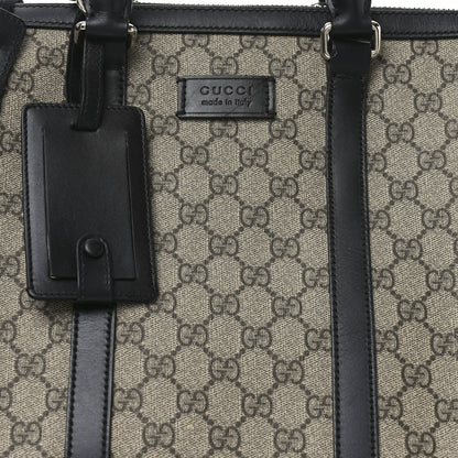 Gucci GG Supreme Monogram Selleria Calfskin Medium Duffle Beige Ebony Black 7 of 9