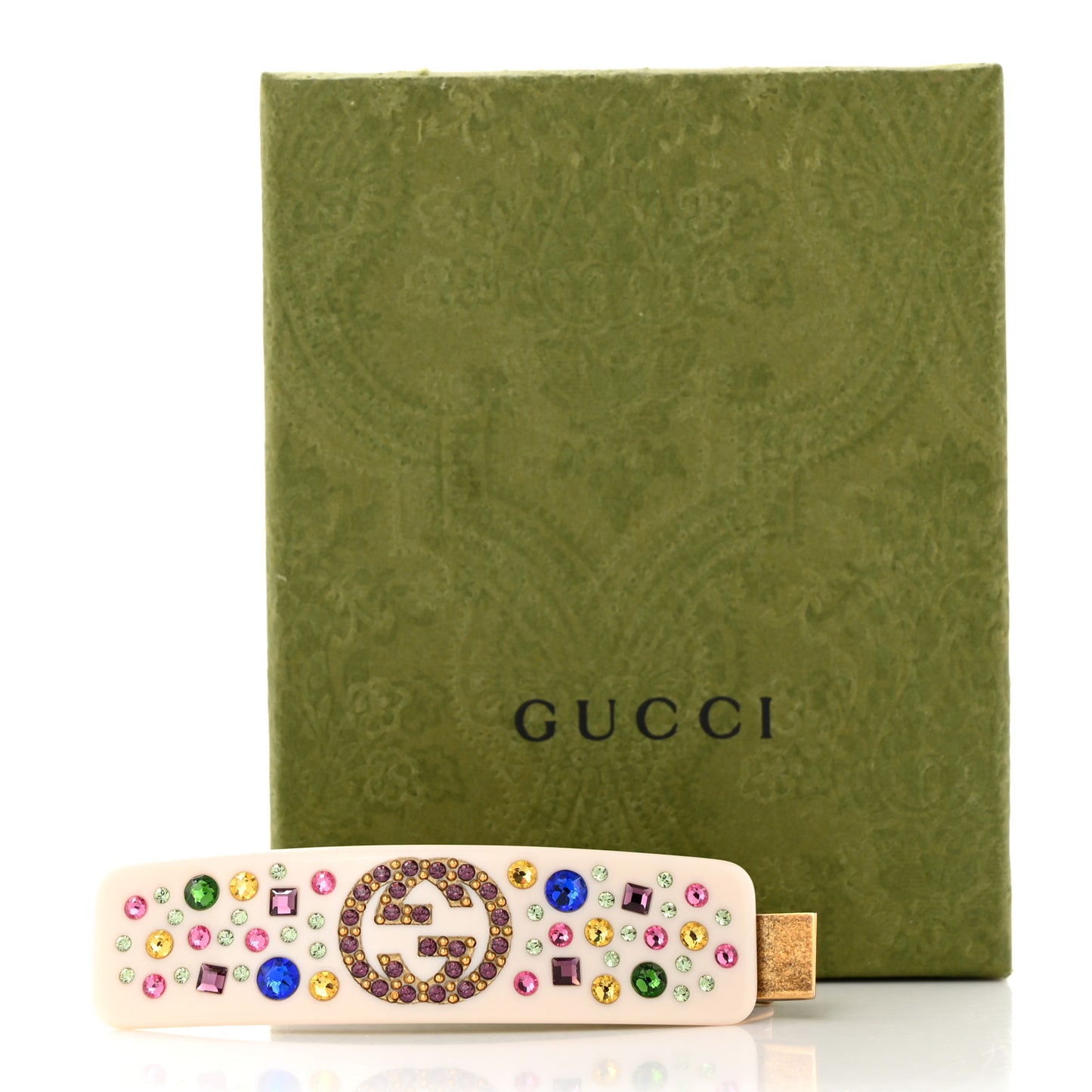 Resin Crystal Embellished GG Hair Clip Multicolor