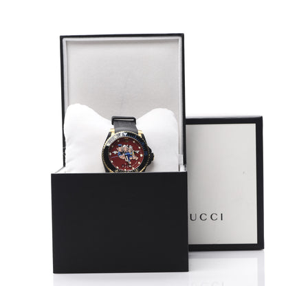 Gucci X DISNEY Stainless Steel Rubber 40mm Three Little Pigs Dive Quartz Watch 7 of 7