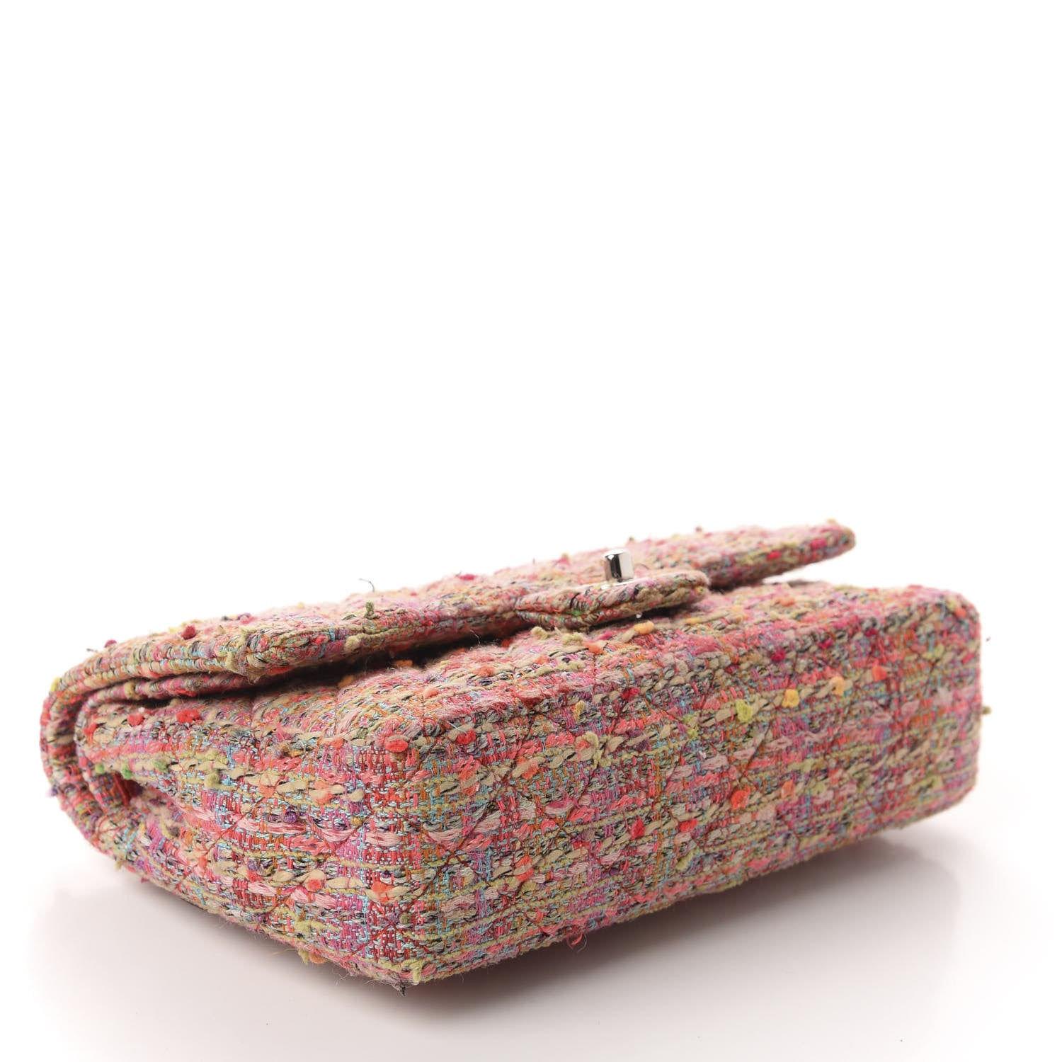Chanel Tweed Quilted Medium Double Flap Pink 4 of 12