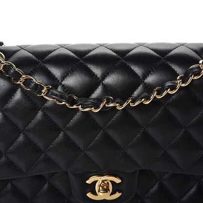 Chanel Lambskin Quilted Medium Double Flap Black 7 of 8